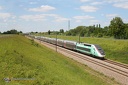 Rame TGV Duplex 285 en livrée JO-2024 à Moisenay
